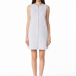 Equipment Striped Midi Dress in Blue and White